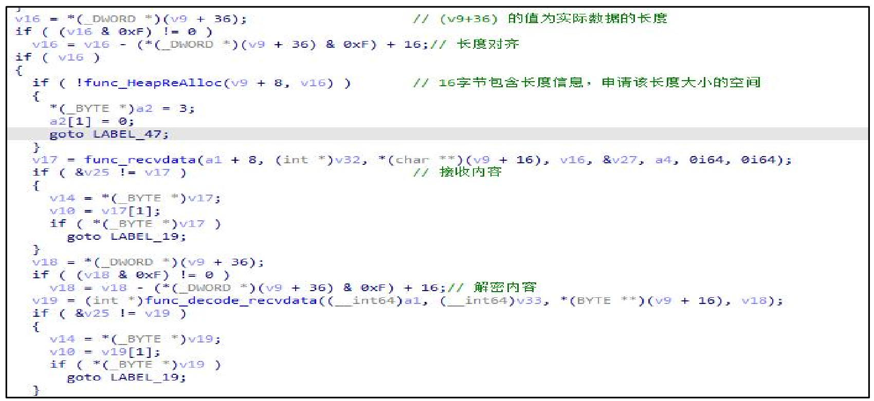 图 “Back_Eleven”接收主控端指令并解密
